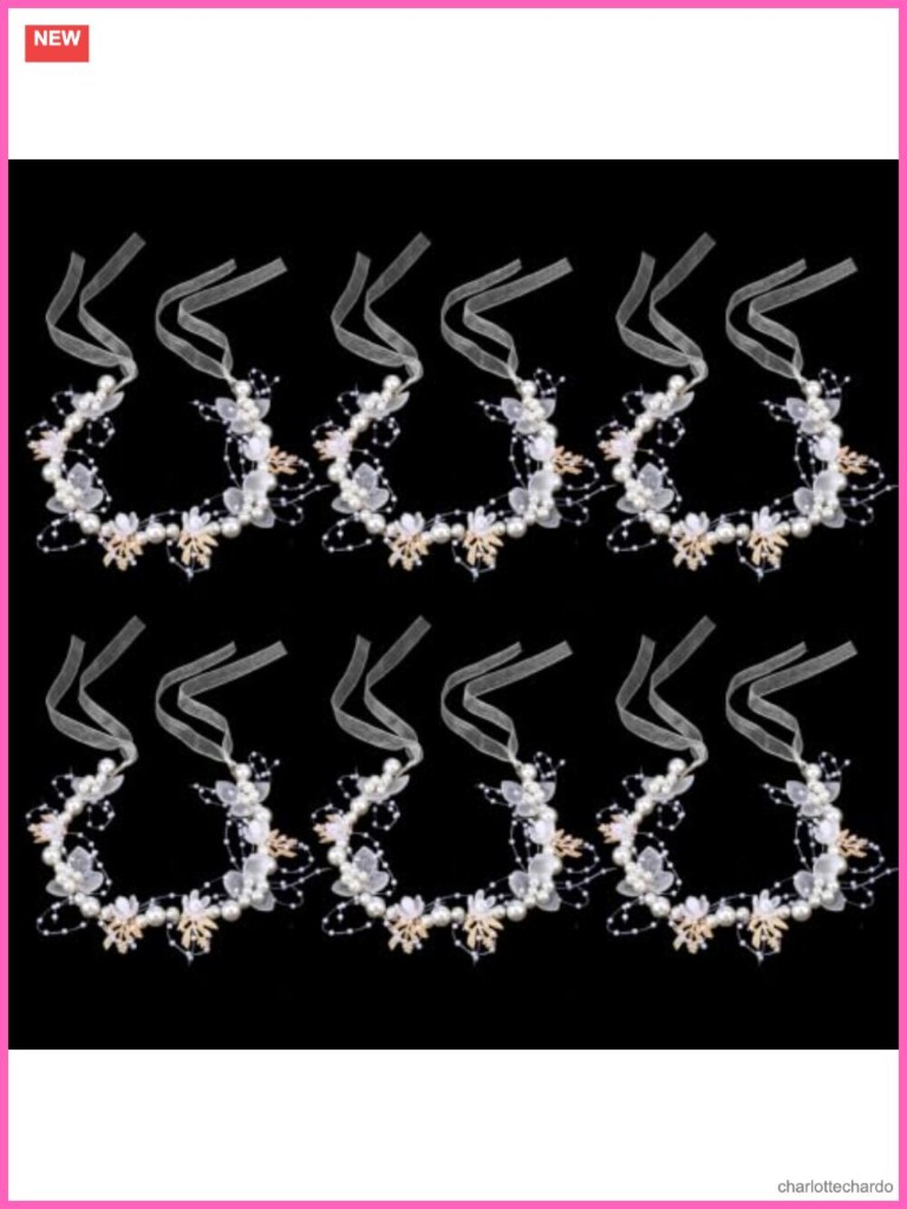 Flower Girl Headband 6PC Rhinestone Pearl Hair Accessory Wedding Formal